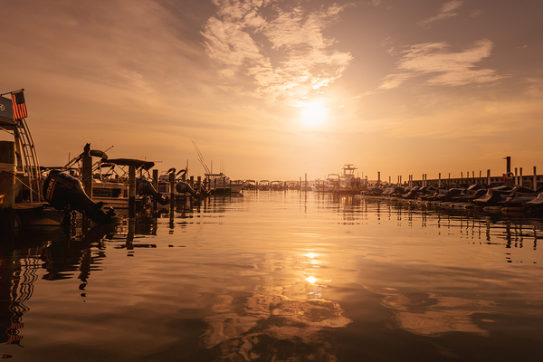 Rehoboth Bay Marina Golden Hour Print