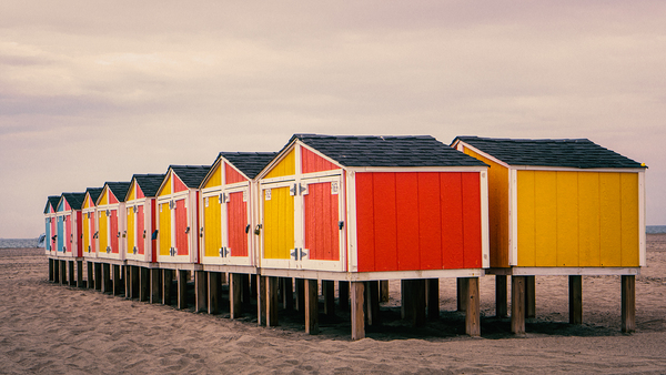 Wildwood Beach Colorful Lockers Print