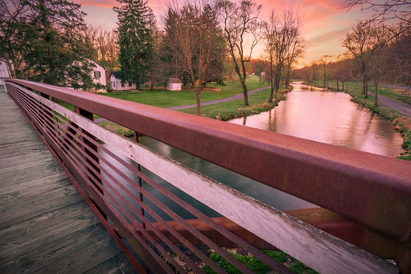 Lehigh Parkway Footbridge Looking Upstream Print