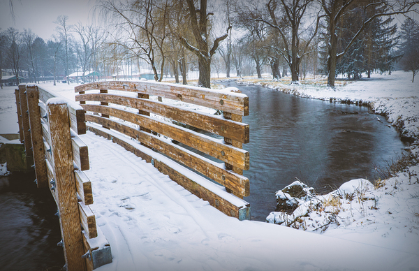 Snowy Foot Bridge by Jason Fink