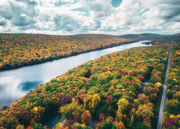 Long Fall Aerial Over Mauch Chunk Lake by Jason Fink