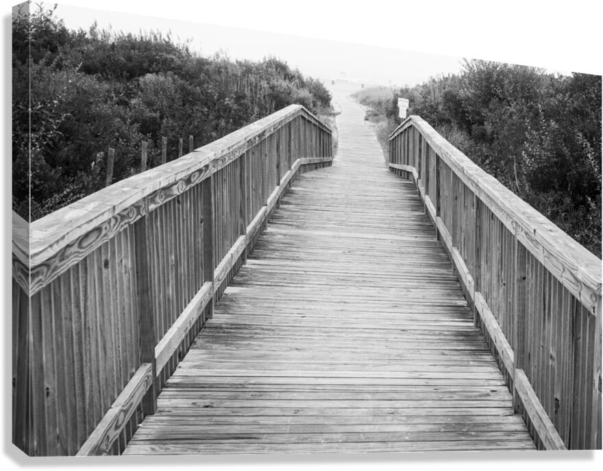 A Walk to the Beach   Black and White Canvas Print