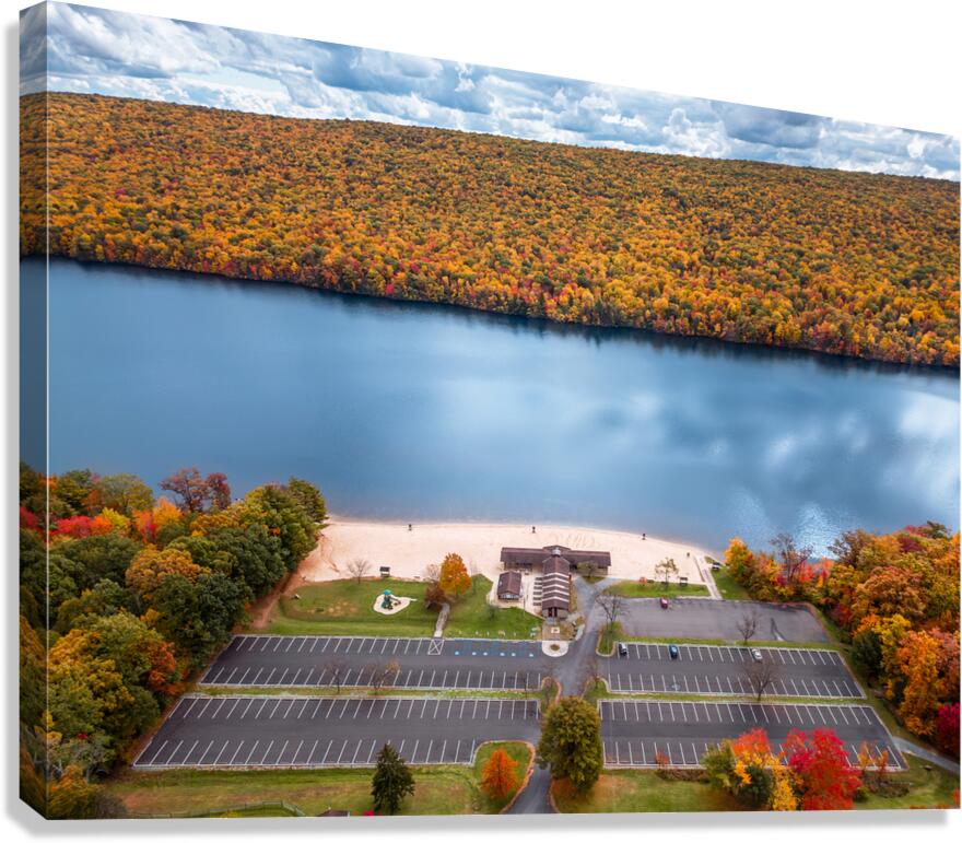 Fall Aerial Mauch Chunk Lake Recreational Area Canvas Print