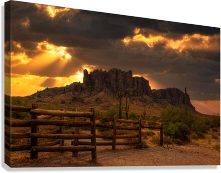 Golden Sunrise Superstition Mountian Canvas Print
