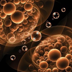 Glowing background with bubbles