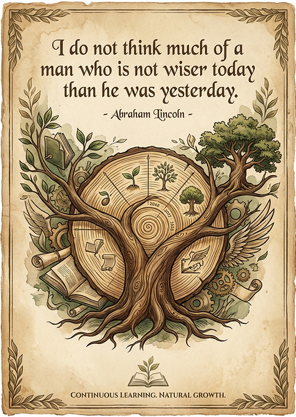 Continuous Learning Growth Tree Rings Quote Poster by Maxi Art