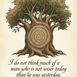 Continuous Learning Wisdom Tree Ring Illustration