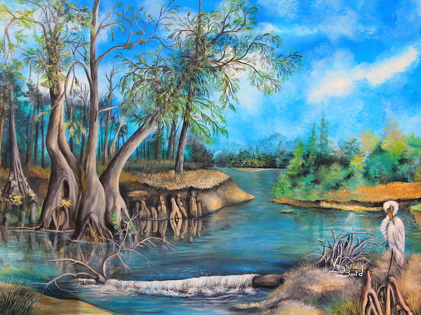 Egret Trees Print
