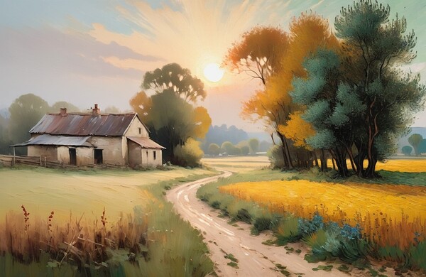 Countryside old barn landscape by Ruggeri