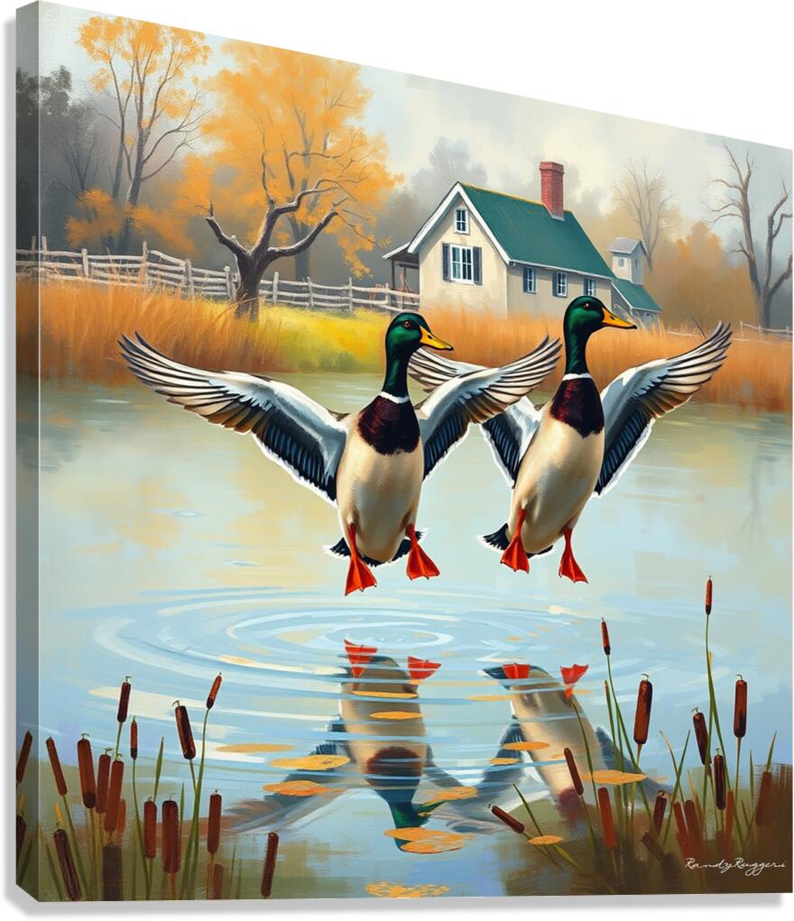 Touch Down Mallards Print Canvas Print