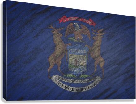 Michigan flag Canvas Print