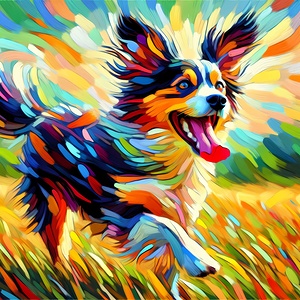 Vibrant Joyful Dog Art Print