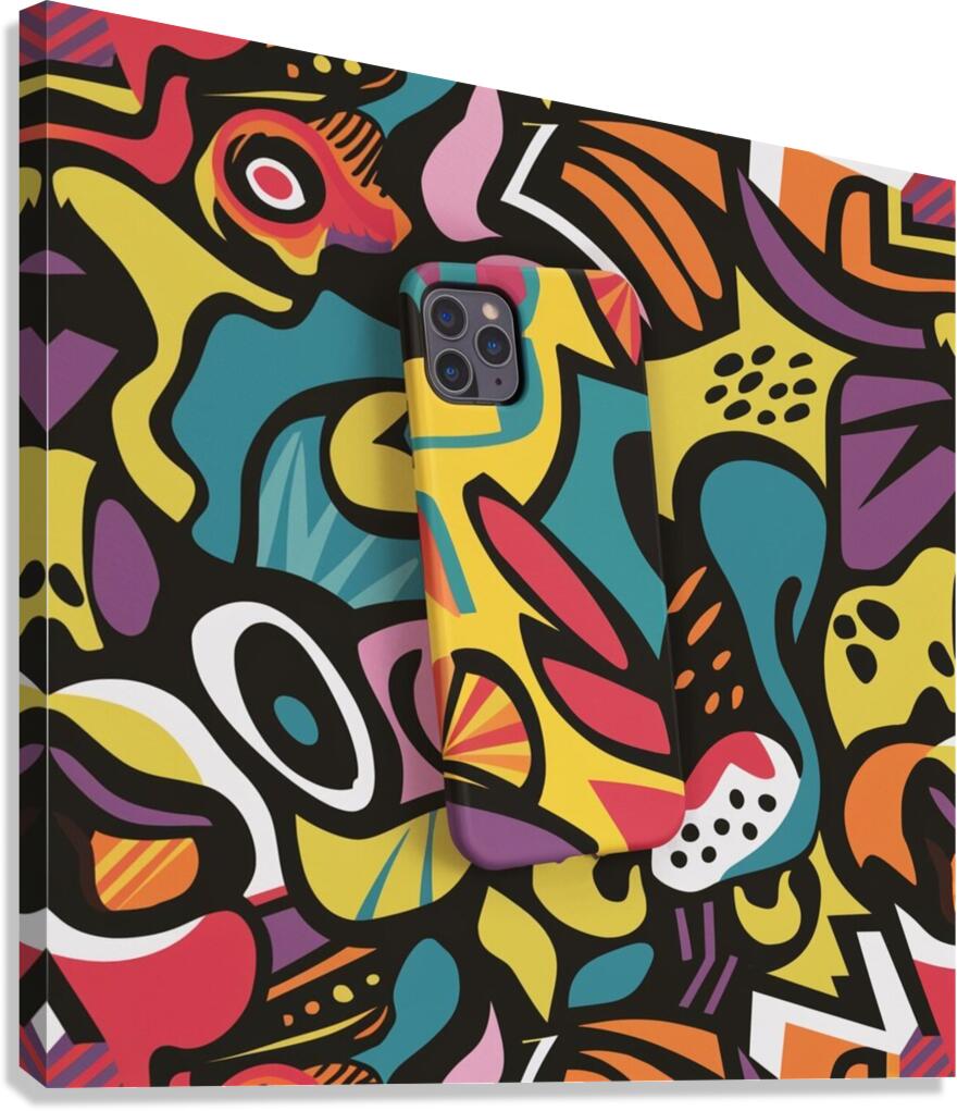  featuring an abstract colorful pattern inspi Indian culture. Canvas Print