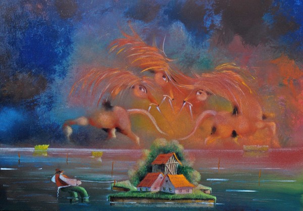 Three Horses and Three Houses by David Berkowitz Chicago