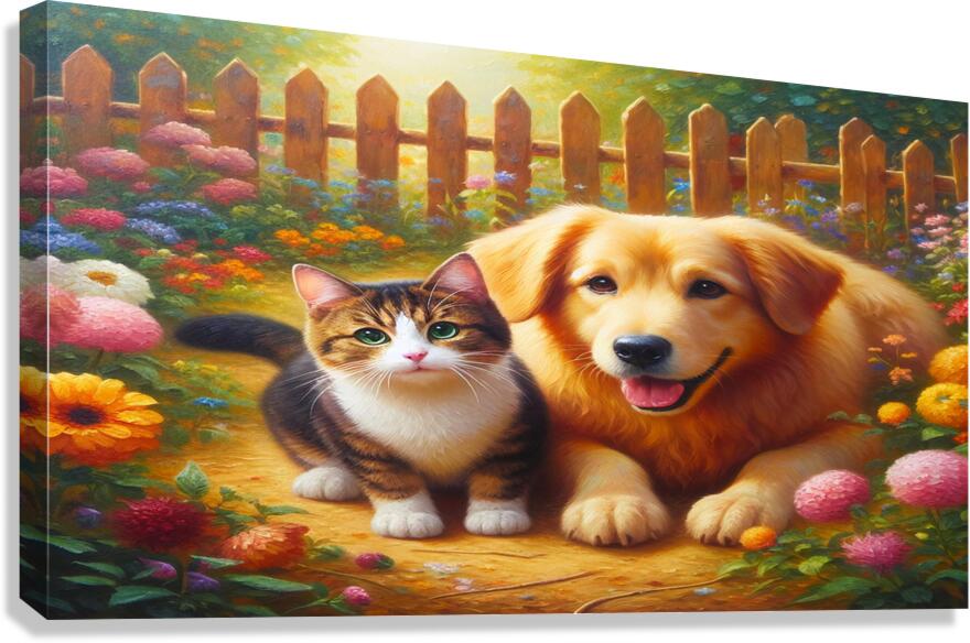 cat dog1 Canvas Print