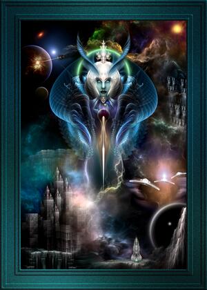 Thera Queen Of The Galaxy Fractal Art Fantasy Portrait
