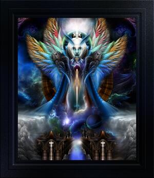 The Eternal Majesty Of Thera Fractal Art Sci-Fi Fantasy Spacescape Portrait Composition by Xzendor7
