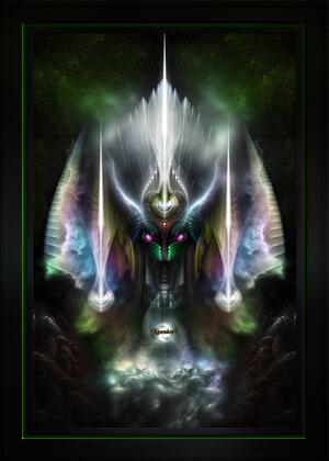 Tyrinan The Horikin God Of War Sci-Fi Fantasy Fractal Art Composition by Xzendor7