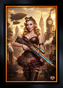 Portrait Of Scivara Vendari Gilded Guardian Of Meyrath Mesmerizing AI Concept Art by Xzendor7 Limited Edition Print