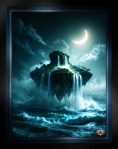 A Surreal Moonlit Island Forest Of Enchantment Awe-Inspiring AI Concept Art by Xzendor7