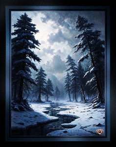 Mystical Winter Forest Under A Moonlit Sky Enchanting AI Concept Art by Xzendor7