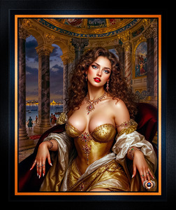 The Elegant Lucinda Dravelle Amidst Venetian Palazzo Splendor Stunning AI Concept Art by Xzendor7