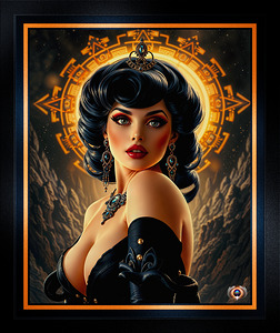 The Sun Is Her Crown A Cosmic Masterpiece of Dark Elegance Mesmerizing AI Concept Art by Xzendor7