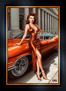 Retro Pinup Glamour Illustration Of Alessandra Valeriani Alluring AI Concept Art by Xzendor7
