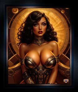 Gilded Celestial Stunning Portrait Of Zayna KhelDara Mesmerizing  AI Concept Art by Xzendor7