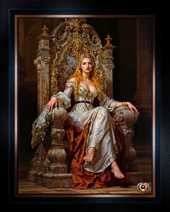 Regal Vision Of Lady Crysilda Lisalis On Throne Chair Mesmerizing AI Concept Art by Xzendor7