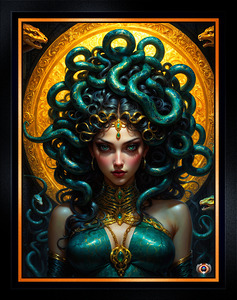 The Mystical Enigmatic Emerald Snake Queen Mesmerizing AI Concept Art by Xzendor7