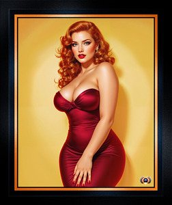 Isabella Rosalie Moreau In A Stunning Velvet Red Dress With Fiery Red Curls Gorgeous AI Concept Art by Xzendor7