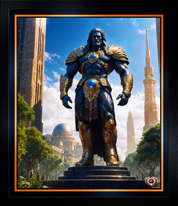 The Titan Bracellious Guardian Of The Sacred City Glorious AI Concept Art by Xzendor7