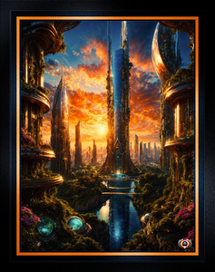 The Glopcian Tower In The Futuristic Eco Cityscape Of Plavin Amazing AI Concept Art by Xzendor7