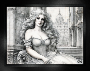 The Enchanting Lady Aurelia Vaelis Amidst Classical Architecture Captivating AI Concept Art by Xzendor7