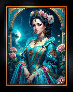 Moonlit Portrait Of The Renaissance Beauty Aurelia Valeriana Mesmerizing AI Concept Art by Xzendor7