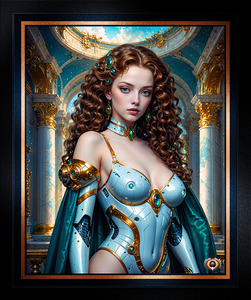 Mechanical Beauty Rhylia Whithamore A Cybernetic Aristocrat Striking AI Concept Art by Xzendor7