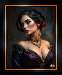 Timeless Elegance Portrait of The Grande Dame Catherine Lumae in Luxurious Attire Mesmerizing AI Concept Art by Xzendor7