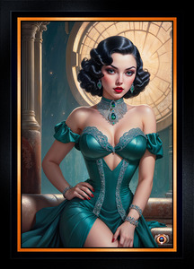 Emerald Dreams: Carina Fiorenza Illustrative Portrait Mesmerizing AI Concept Art by Xzendor7