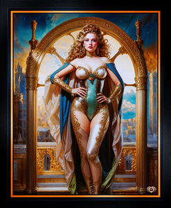 A Regal Woman Of The Golden Age In Lavish Attire Mesmerizing AI Concept Art by Xzendor7