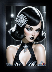 Enchanting Art Deco Glamour Portrait Of Valeriana Desalias Mesmerizing AI Concept Art by Xzendor7