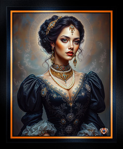 Portrait Of A Regal Beauty In Opulent Attire Mesmerizing AI Concept Art by Xzendor7