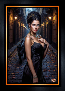 Tenchia Feltetti Walking With Her Panther Mesmerizing AI Concept Art by Xzendor7