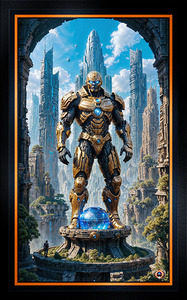 Croloss The Colossal Cyborg A Symbol of Technological Dominion Awe-Inspiring AI Concept Art by Xzendor7
