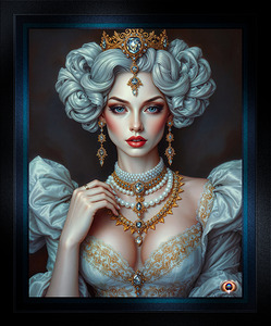 The Regal Elegance of Andrea Cici The Porcelain Skin Platinum Blonde Mesmerizing AI Concept Art by Xzendor7