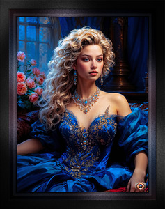 Classical Romantic Portrait Of Constance Emery Wearing The Ophliman Jewels AI Concept Art by Xzendor7