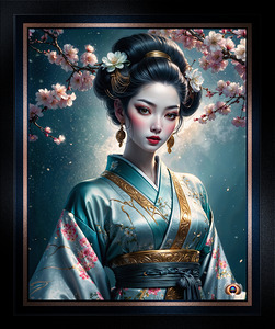 A Portrait Of The Elegant Beauty Ayumi Nishizawa Beneath Moonlit Blossoms Captivating AI Concept Art by Xzendor7