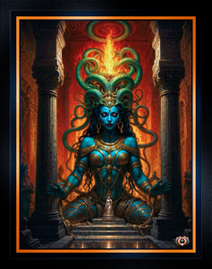 Divine Colossal Statue Of The Goddess Asishiesha In The Sacred Temple Mesmerizing AI Concept Art by Xzendor7