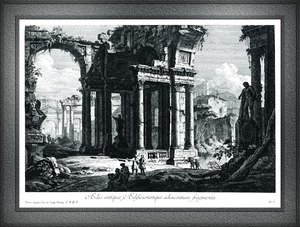 Fragments of an Ancient Temple and Adjacent Buildings by Pietro Gaspari Remastered Xzendor7 Classical Fine Art Old Masters Reproductions