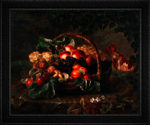 A Basket With Fruit by Johan Laurentz Jensen Classical Fine Art Xzendor7 Old Masters Reproductions